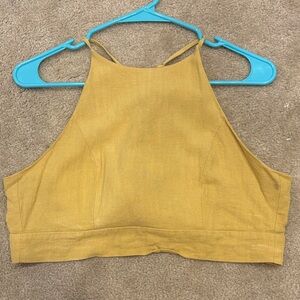 Blue Blush Mustard Yellow Top